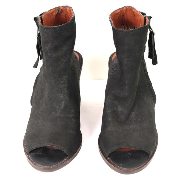 Lucky Brand Terrie Peep Toe Leather Booties size 7 - Picture 2 of 9